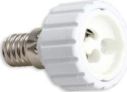 GloboStar Steckdosenadapter von E14 zu GU10 in Weiß Farbe 77796