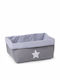 Childhome Kids Fabric Toy Storage Basket Canvas Star Gray 40x30x20cm