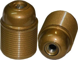 Elvhx Stromstecker mit Steckdosenbuchse E27 in Gold Farbe EL290907