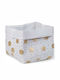 Childhome Παιδικό Καλάθι Αποθήκευσης από Ύφασμα Canvas Gold Dots Λευκό 32x32x29cm
