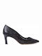 Tamaris Leather Pointed Toe Black Medium Heels