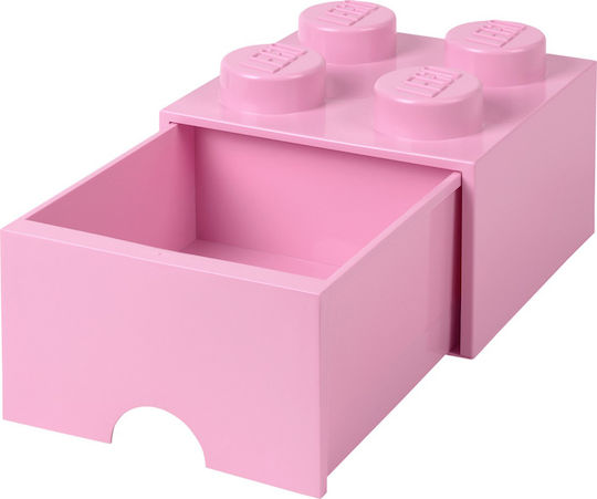LEGO Παιδικό Κουτί Αποθήκευσης από Πλαστικό 4 Knobs Ροζ 25x25x18cm