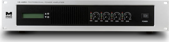 M-PRO Systems VS4250 PA Power Amplifier 4 Channels 250W/4Ω 150W/8Ω with Cooling System Black