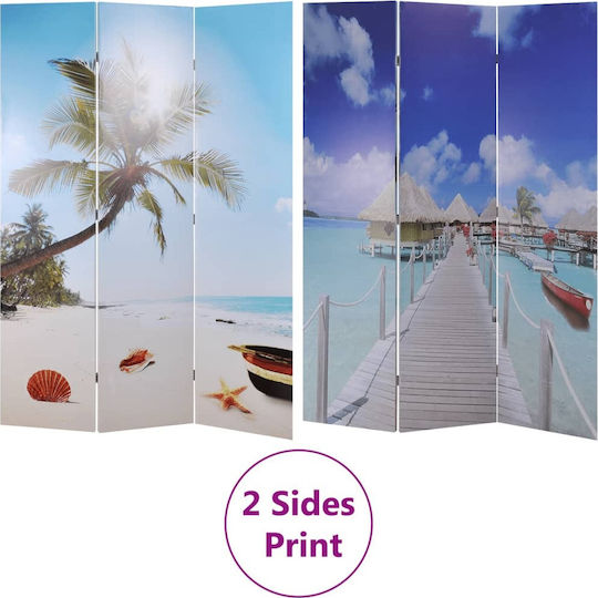 vidaXL Canvas Room Divider with 3 Panels 120x170cm