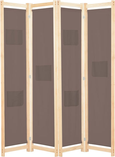 vidaXL Διακοσμητικό Παραβάν Ξύλινο με 4 Φύλλα 160x170cm