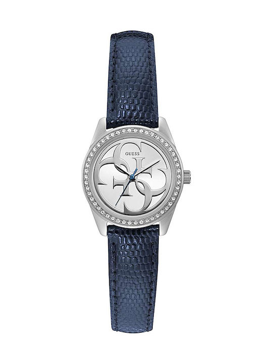 Guess Uhr mit Marineblau Lederarmband