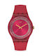 Swatch Ruby Rings Uhr mit Burgundisch Kautschukarmband
