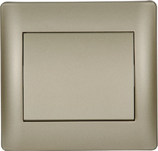 Elmark Rhyme Recessed Wall Switch Lighting One-Way with Frame Gold