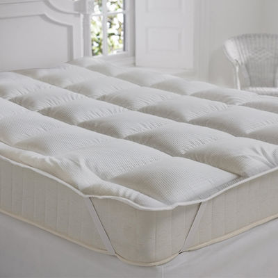 Fylliana Single Bed Polyester Mattress Topper 3D with Aloe Vera & Elastic Straps 90x200x5cm