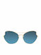 OJO Sunglasses Shield Oculus Γυναικεία Γυαλιά Ηλίου με Χρυσό Μεταλλικό Σκελετό και Μπλε Καθρέφτη Φακό 32OEV58165