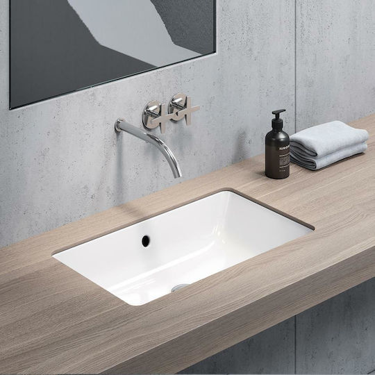 GSI Kube Υποκαθήμενος Νιπτήρας Πορσελάνης 60x37x16cm Λευκός