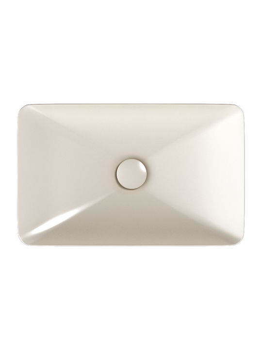 Bianco Ceramica Rio Pe blat Lavoar Porțelan 60x37.7x12.7cm Ivory Matt