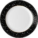 Dutch Rose Fruit Plate Sparkling Plate Desert Ceramic Black with Diameter 18cm