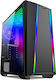 Supercase Predator PR08A Gaming Midi Tower Κουτί Υπολογιστή με Πλαϊνό Παράθυρο και RGB Φωτισμό Μαύρο