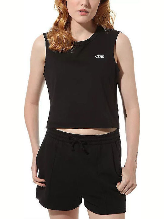 Junior Women's Athletic Crop Top Sleeveless Black