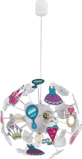 ARlight Prinzessinnen Kronleuchter Kinderdeckenleuchte Deckenleuchte 40W mit Fassung E27 Mehrfarbig 35cm