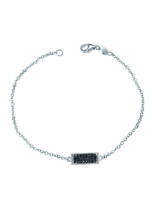 Bracelet 14K white gold with zircon