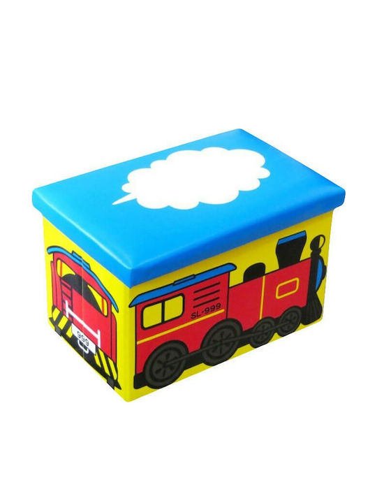 Children's Stool with Storage Space Yellow Train Yellow 1pcs