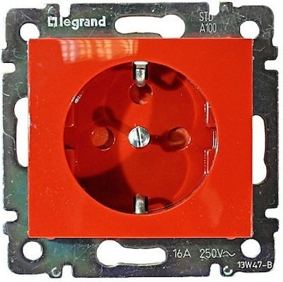 Legrand Valena Single Power Safety Socket Red