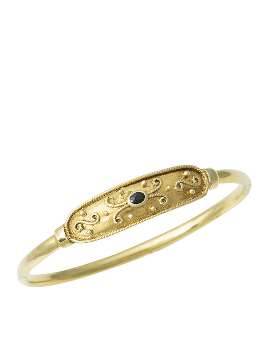 Bracelet-Handcuff, 14K Gold, Byzantine Design.