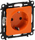 Legrand Valena Life Single Walled Power Socket Automatic Terminals Orange