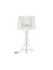 Elmark Kunststoff Vintage Tischlampe für Fassung E27 mit Transparent Schirm und Basis