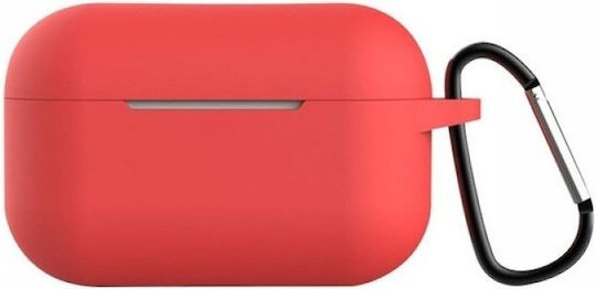 TelForceOne Charging Box Θήκη Σιλικόνης με Γάντζο σε Κόκκινο χρώμα για Apple AirPods Pro