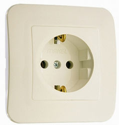 Makel Lilium Natural Kare Single Power Socket Beige