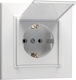 Makel Karea Single Walled Power Socket with Lid White