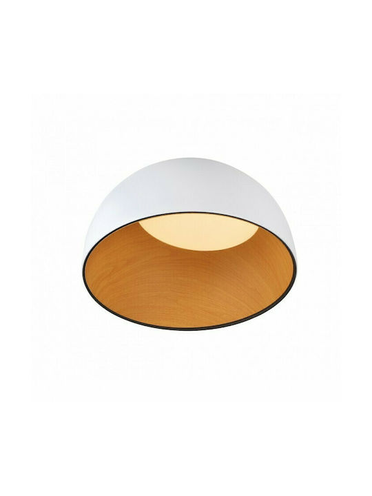 Lucido Gong B Μοντέρνα Μεταλλική Πλαφονιέρα Οροφής με Ενσωματωμένο LED σε Λευκό χρώμα