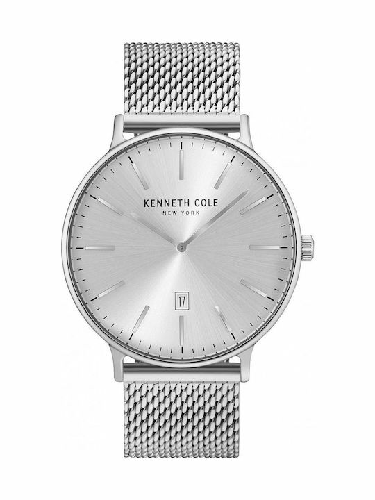 Kenneth Cole Oxford Ανδρικό Ρολόι 42mm Μπαταρίας με Ασημί Μεταλλικό Μπρασελέ