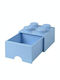 Lego Kids Plastic Toy Storage Box 4 Knobs Light Blue 25x25x18cm