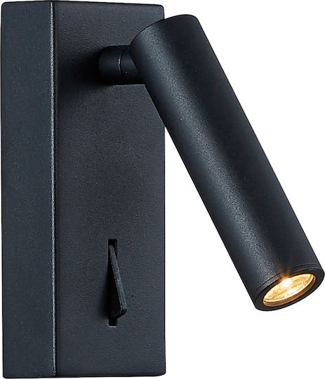 Viokef Zen Modern Leuchte Wand mit Integrierter LED und Warmweißes Licht Schwarz 5x5cm