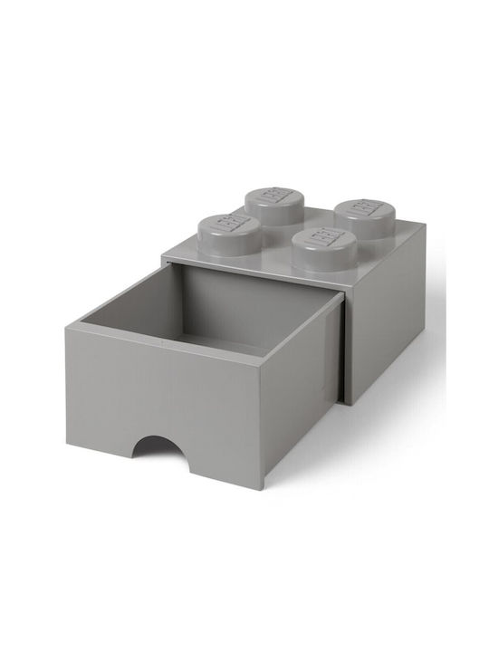 Lego Kids Plastic Toy Storage Box 4 Knobs Gray ...