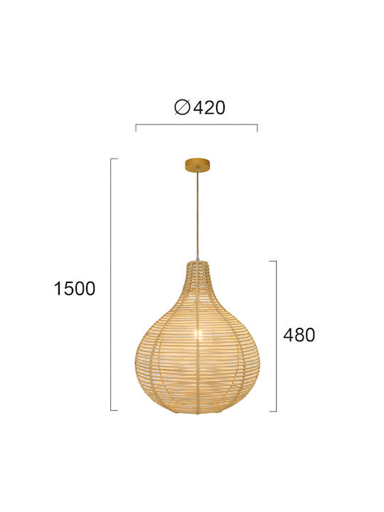 Viokef Bolita Pendant Light Suspension for Socket E27 Beige