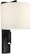 Viokef Mayor Modern Leuchte Wand mit Fassung E27 und Schalter Schwarz 20cm
