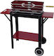 Bormann Charcoal Grill with Wheels and Side Surface 50x26cm