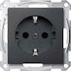 Schneider Electric Single Power Safety Socket Anthracite