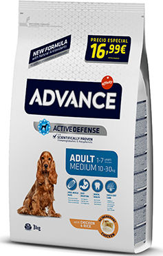 Advance Advance Adult Medium 14kg Trockenfutter für erwachsene Hunde mittlerer Rassen mit Huhn und Reis