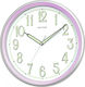 Rhythm Silent Wall Clock Plastic Silver-Pink Ø32cm