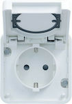 Hager Cubyko Single Power Socket White