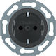 Hager Serie 1930 Single Walled Power Socket Black