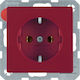 Hager Berker Q.1 Power Socket Red 1pcs