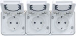 Hager Cubyko Triple Power Safety Socket White