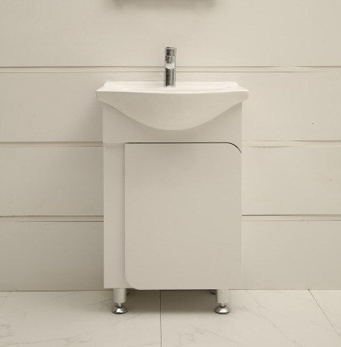 Inter Ceramic PVC Πάγκος με Νιπτήρα Μ55xΒ42xΥ85cm Λευκός