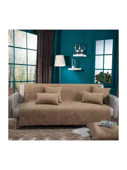 Teoran Solid Three-Seater Sofa Throw Chenille 180x300cm 308