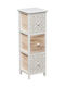 Eurocasa Boden Badezimmerregal Hölzernes mit 3 Regalen 25x25x77cm