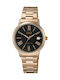 Q&Q Watch Battery with Pink Gold Metal Bracelet