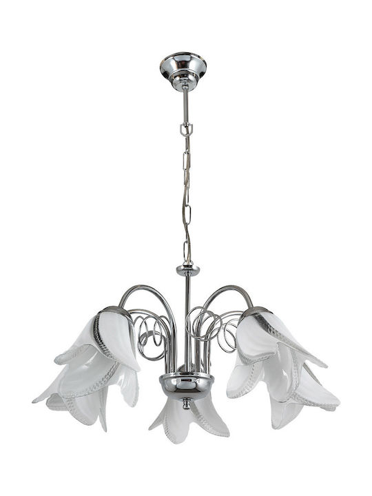 ARlight Pendant Chandelier for 5 Bulbs E27 Silver