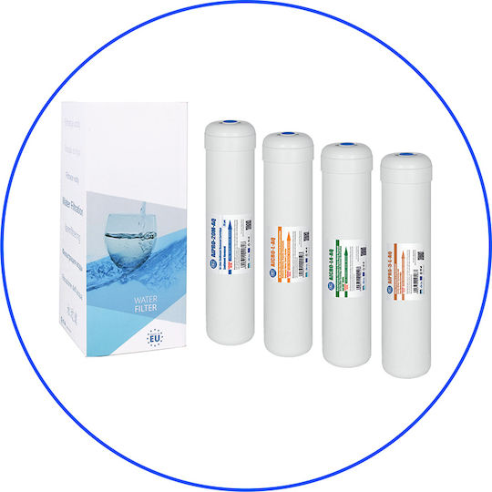 Aqua Filter Under Sink Water Filter Replacement made of Activated Carbon 12" Excito-ST-CRT 4pcs